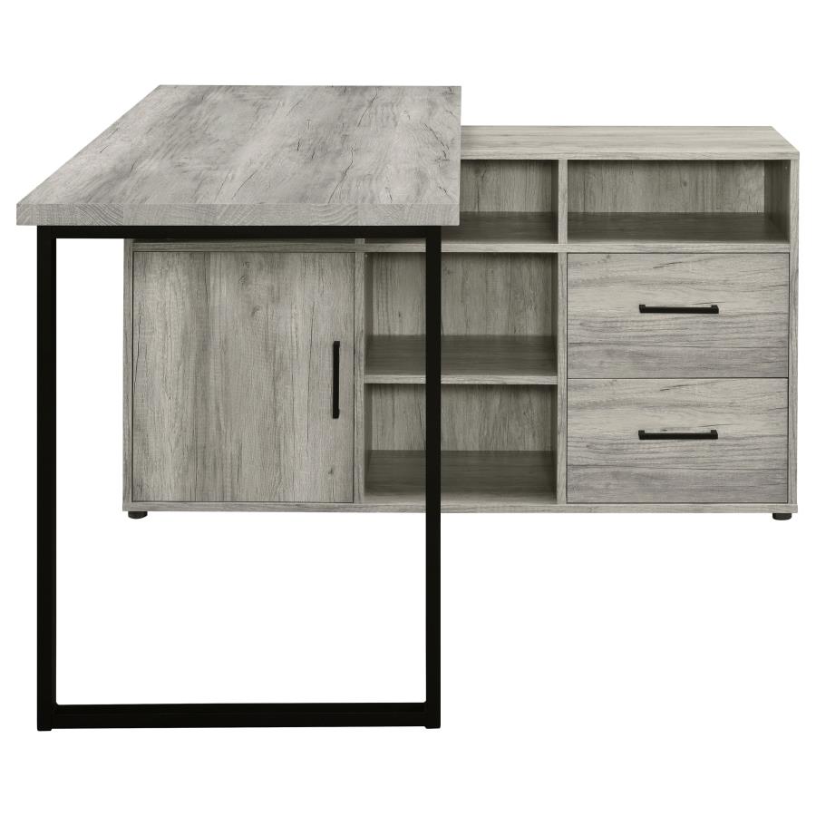 (image for) Hertford 59-inch L-Shape Computer Desk Grey Driftwood