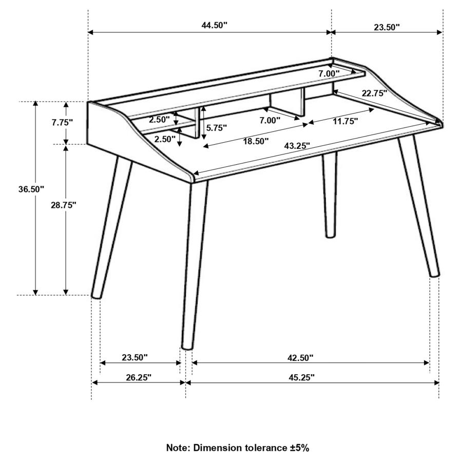 (image for) Percy 45-inch 4-compartment Writing Desk Grey