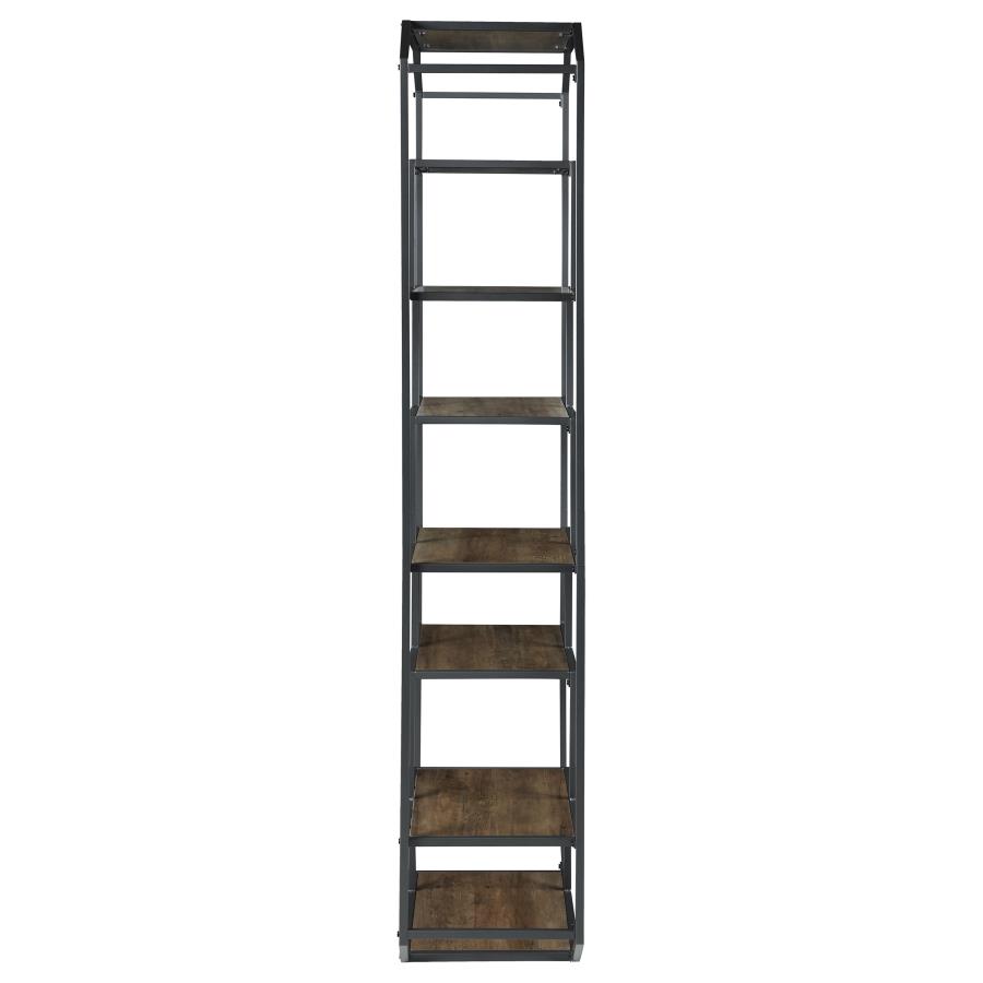 (image for) Leland 72-inch 6-shelf Bookshelf Rustic Brown