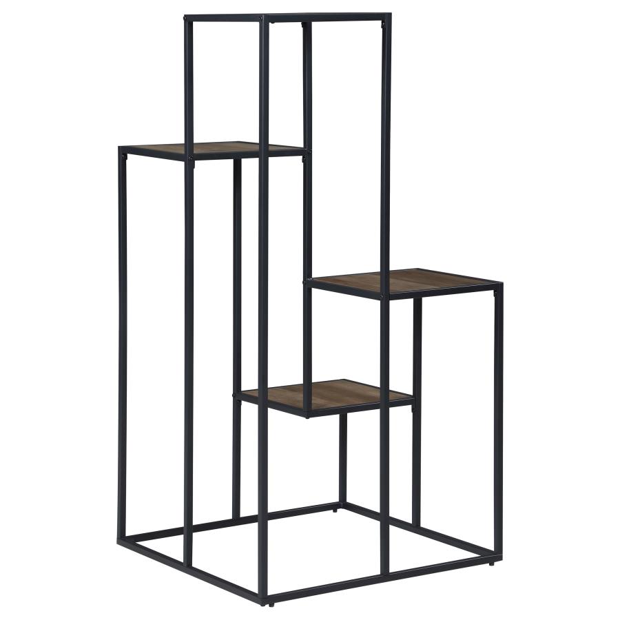 (image for) Rito 4-tier Multi-Display Shelf Rustic Brown and Black