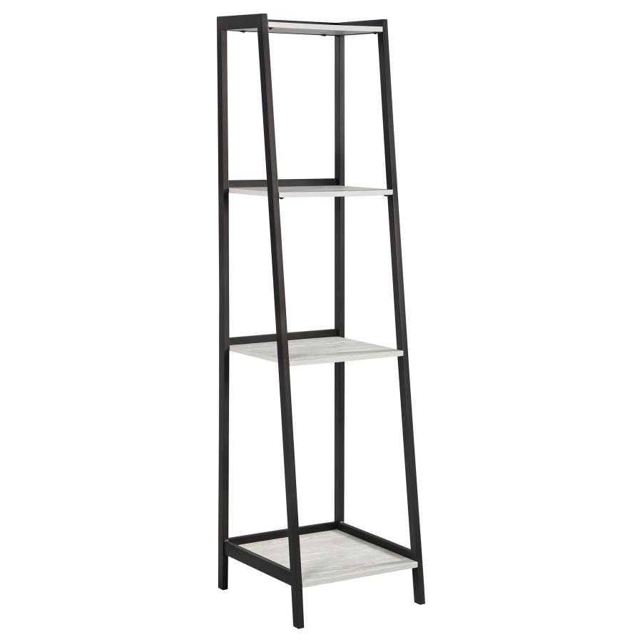 (image for) Pinckard 3-piece Ladder Desk and Bookcase Set Grey Stone