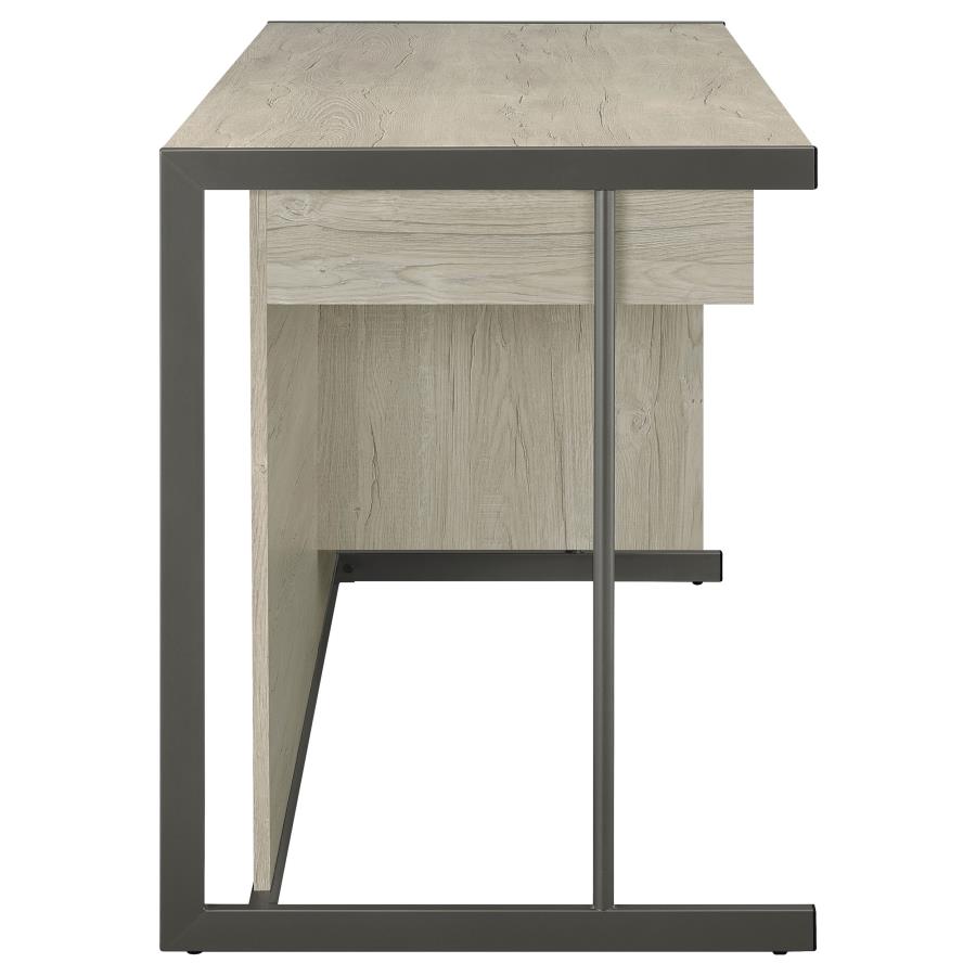 (image for) Loomis 60-inch 4-drawer Computer Desk Whitewashed Grey