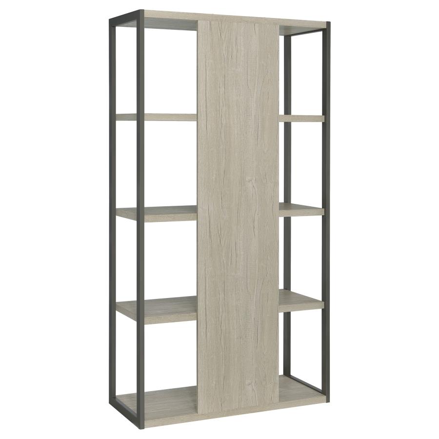 (image for) Loomis 72-inch 4-shelf Bookshelf Whitewashed Grey