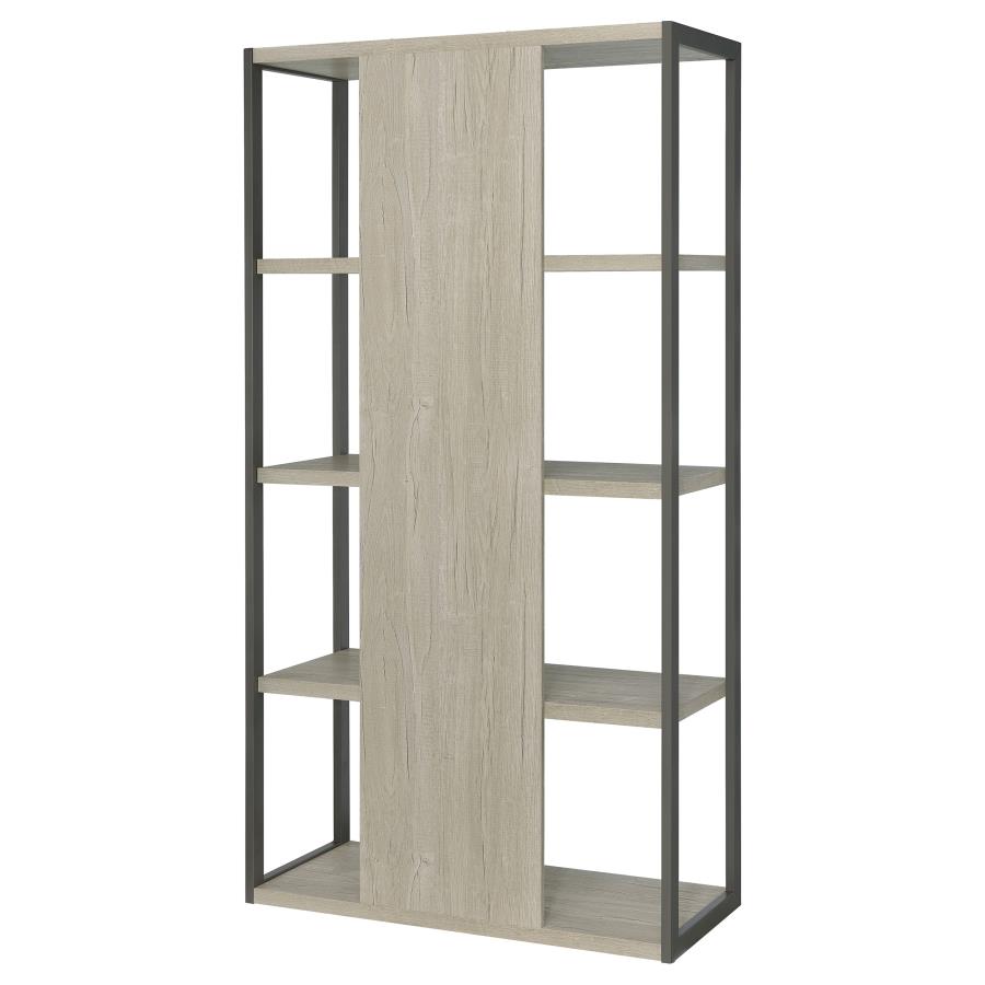 (image for) Loomis 72-inch 4-shelf Bookshelf Whitewashed Grey