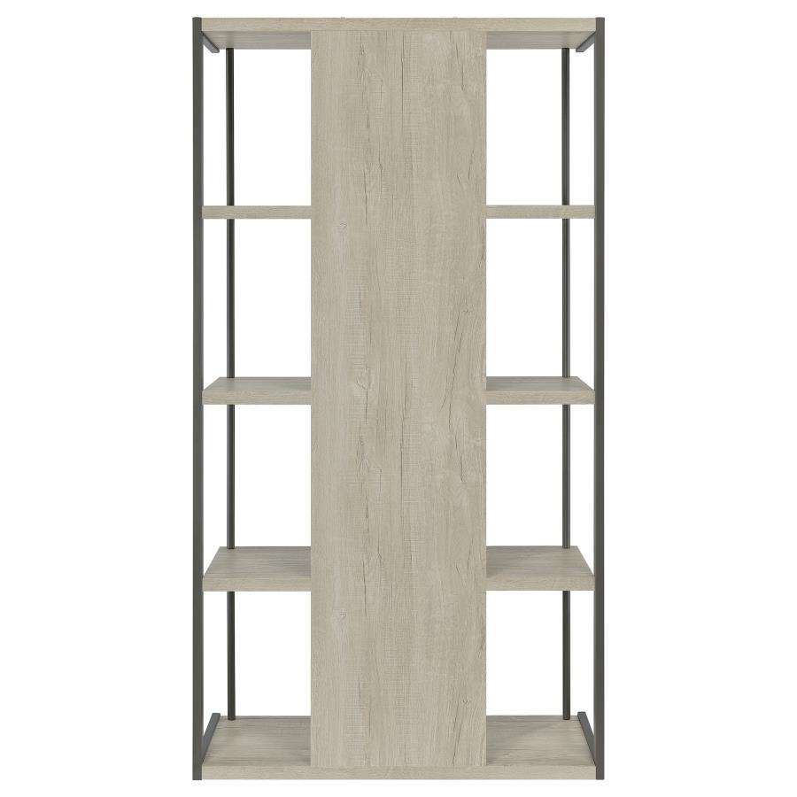 (image for) Loomis 72-inch 4-shelf Bookshelf Whitewashed Grey