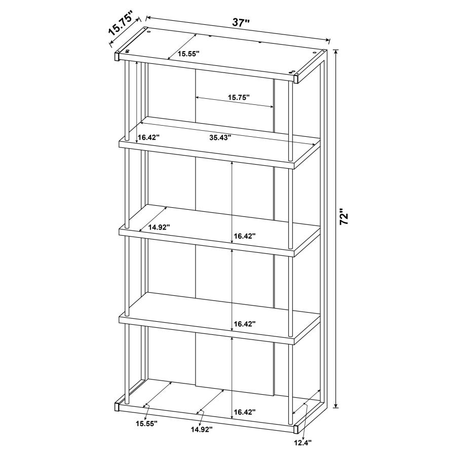 (image for) Loomis 72-inch 4-shelf Bookshelf Whitewashed Grey