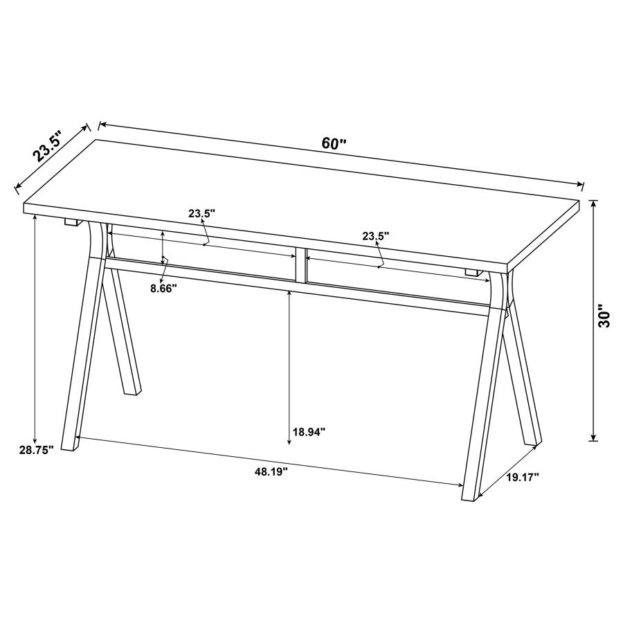 (image for) Tatum 60-inch Engineered Wood Top Writing Desk Cement