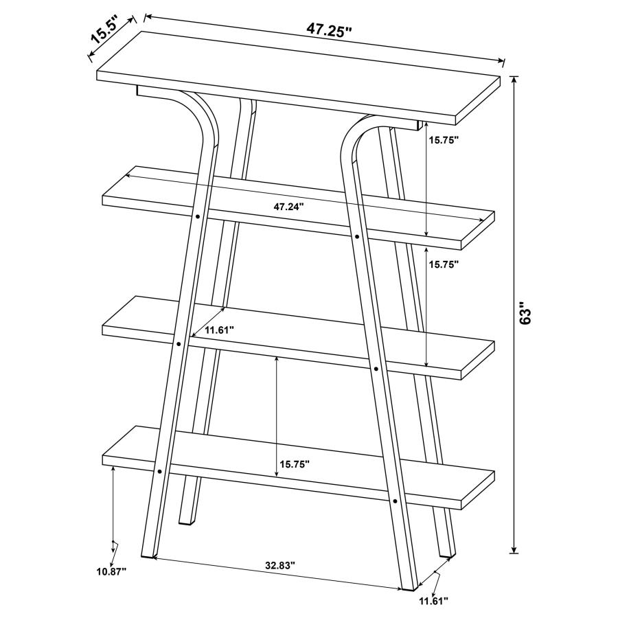 (image for) Tatum 63-inch 4-shelf Bookshelf Cement