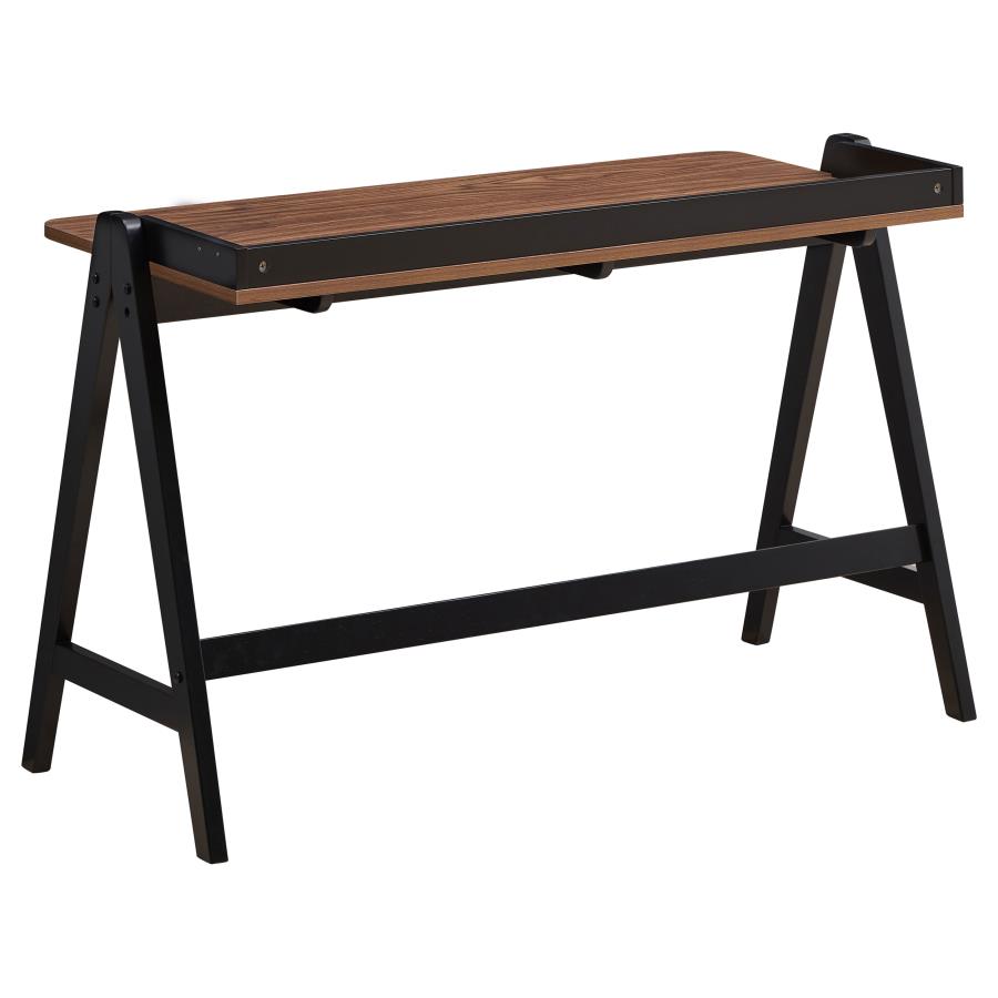 (image for) Raul 50-inch Writing Desk with USB Ports Walnut and Black