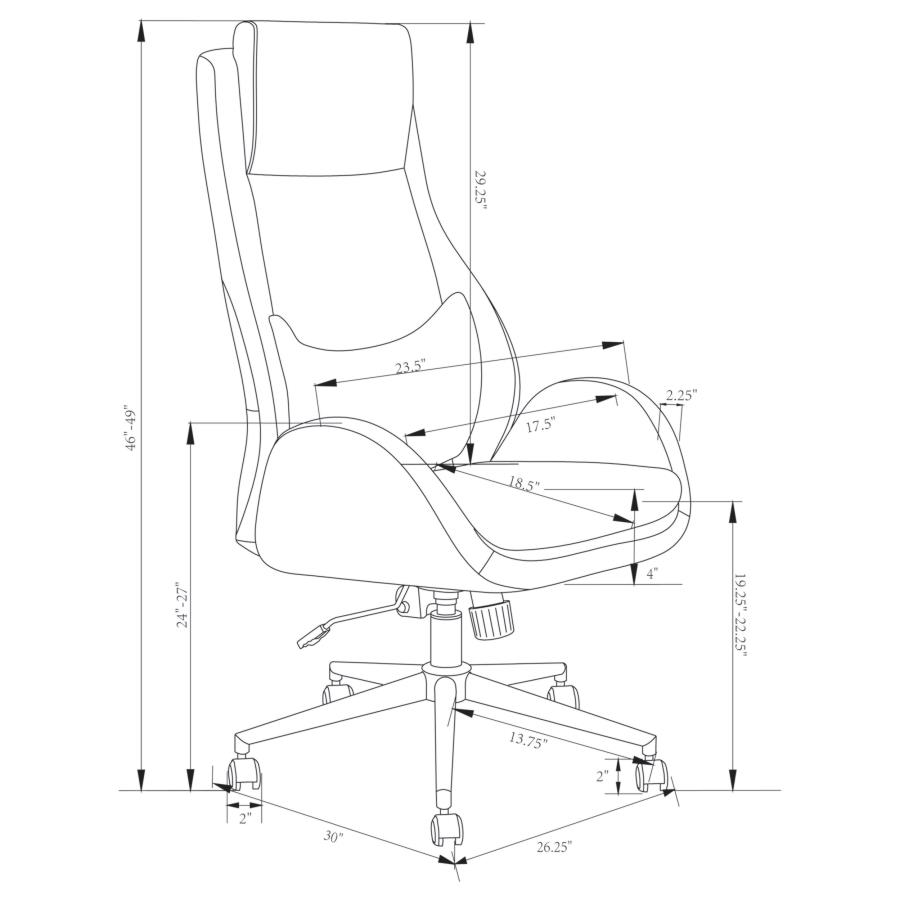 (image for) Cruz Upholstered Adjustable Home Office Desk Chair Grey