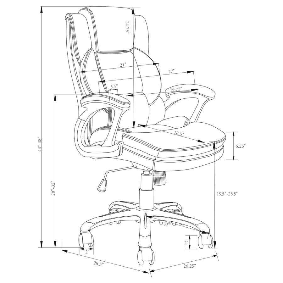 (image for) Nerris Upholstered Adjustable Home Office Desk Chair Grey