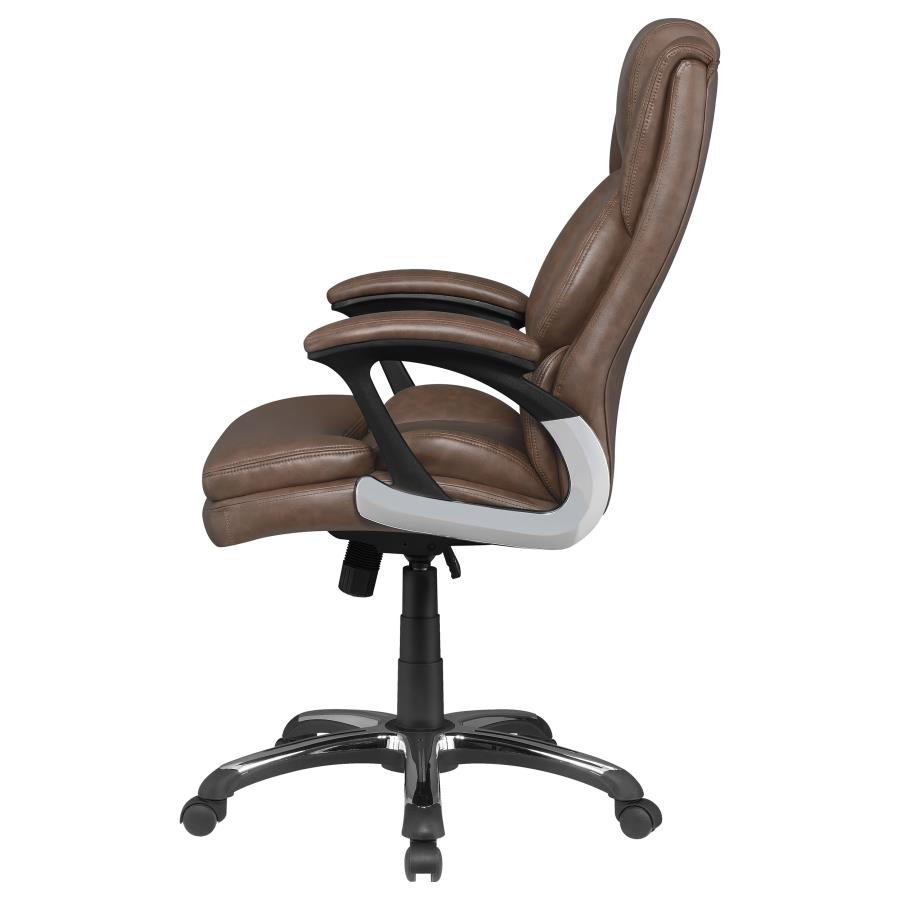 (image for) Nerris Upholstered Adjustable Home Office Desk Chair Brown