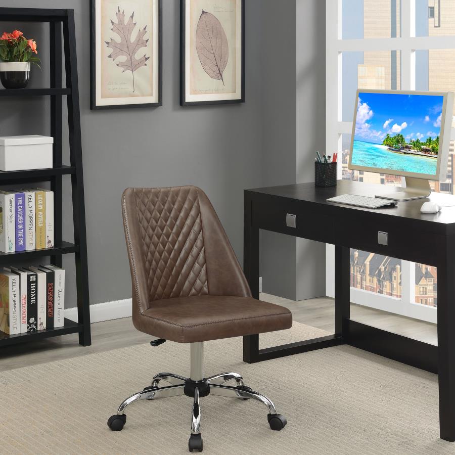 (image for) Althea Upholstered Adjustable Home Office Desk Chair Brown