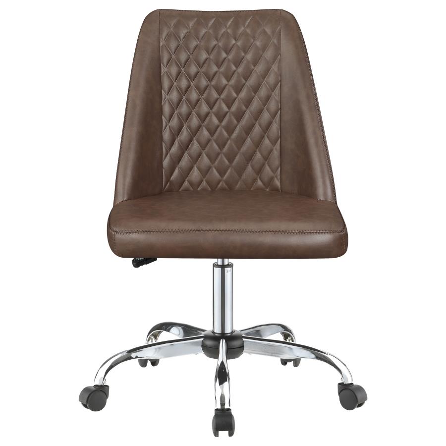 (image for) Althea Upholstered Adjustable Home Office Desk Chair Brown