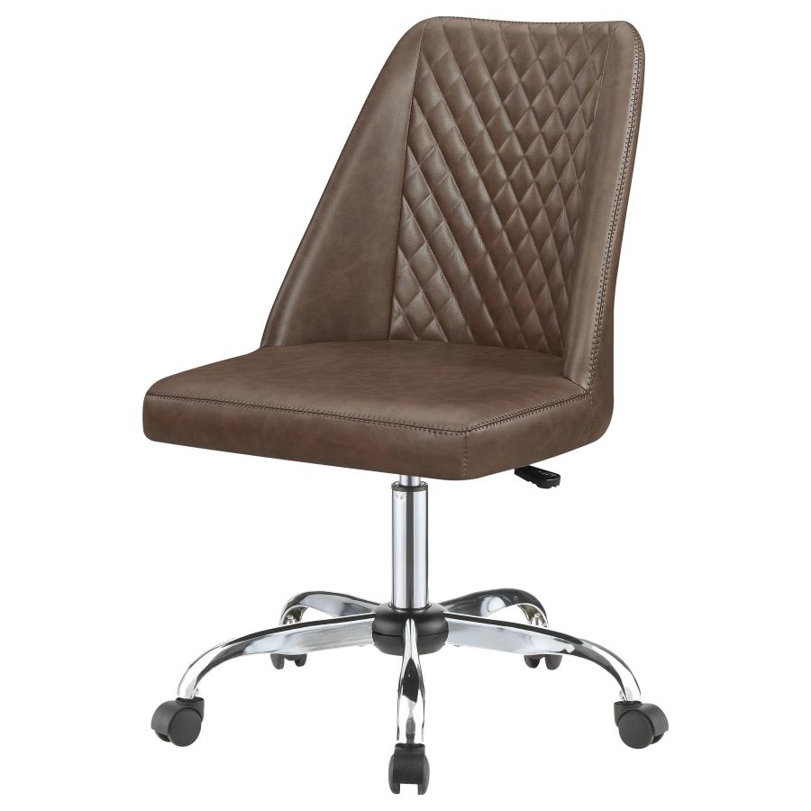 (image for) Althea Upholstered Adjustable Home Office Desk Chair Brown