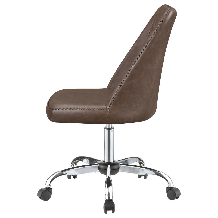 (image for) Althea Upholstered Adjustable Home Office Desk Chair Brown