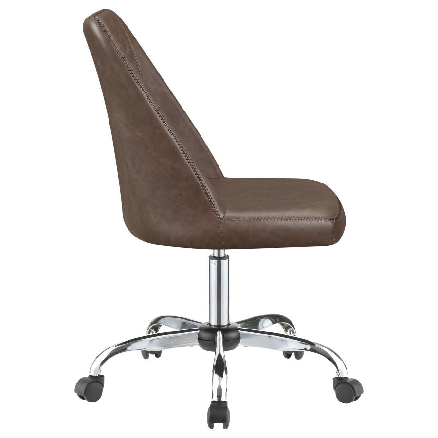 (image for) Althea Upholstered Adjustable Home Office Desk Chair Brown