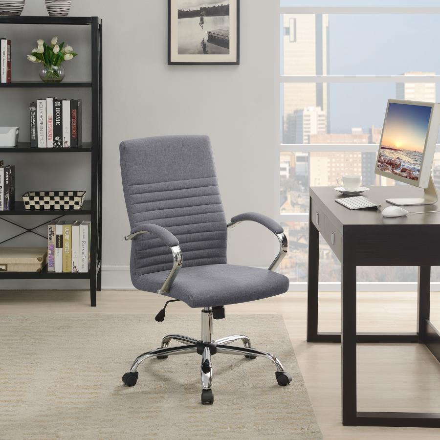 (image for) Abisko Upholstered Adjustable Home Office Desk Chair Grey