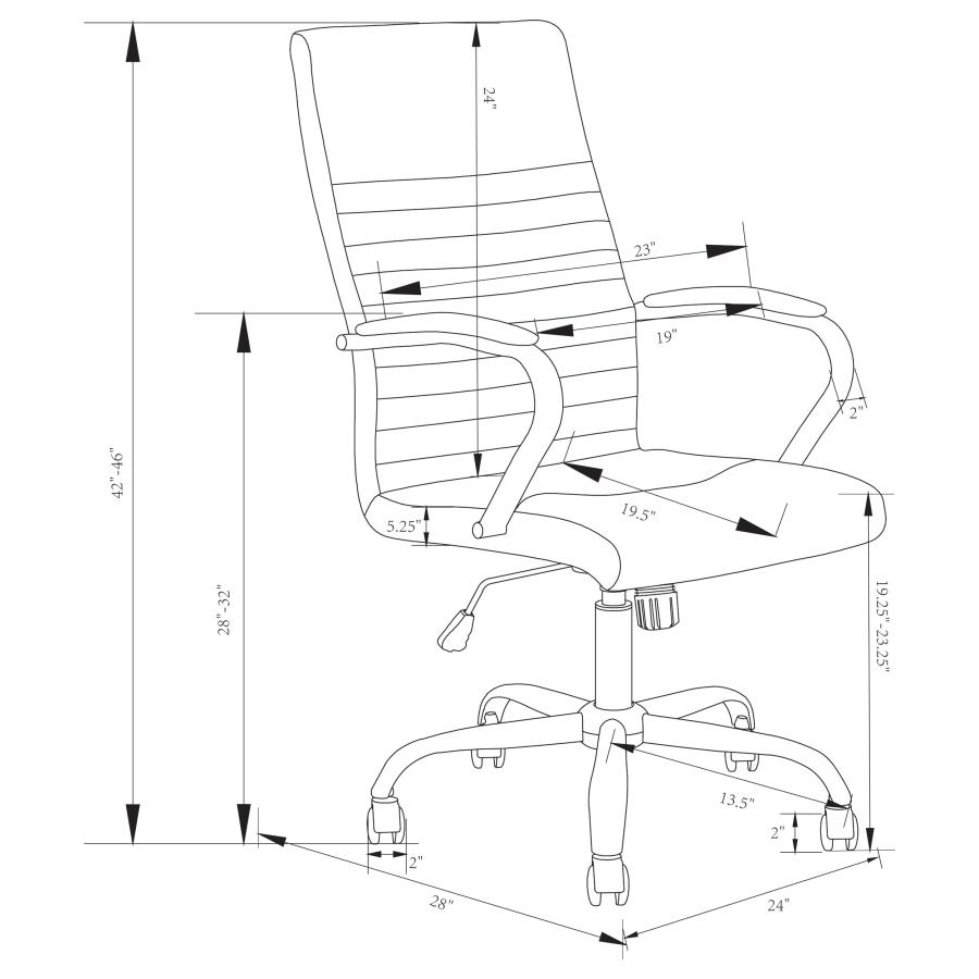 (image for) Abisko Upholstered Adjustable Home Office Desk Chair Grey