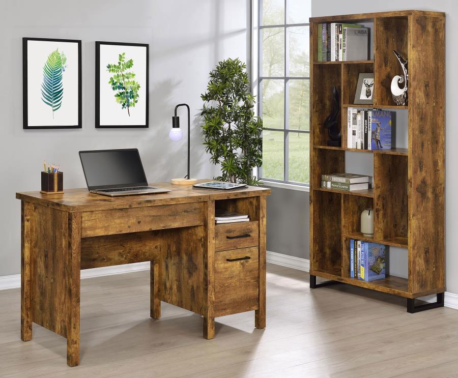 (image for) Delwin 47-inch 2-drawer Lift Top Computer Desk Rustic Nutmeg