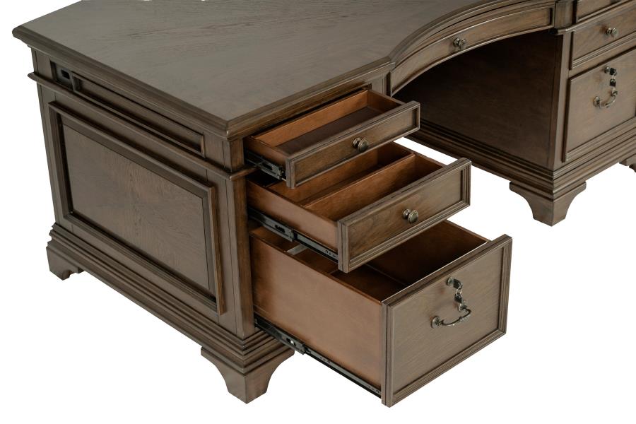 (image for) Hartshill 72-inch 7-drawer Executive Desk Burnished Oak