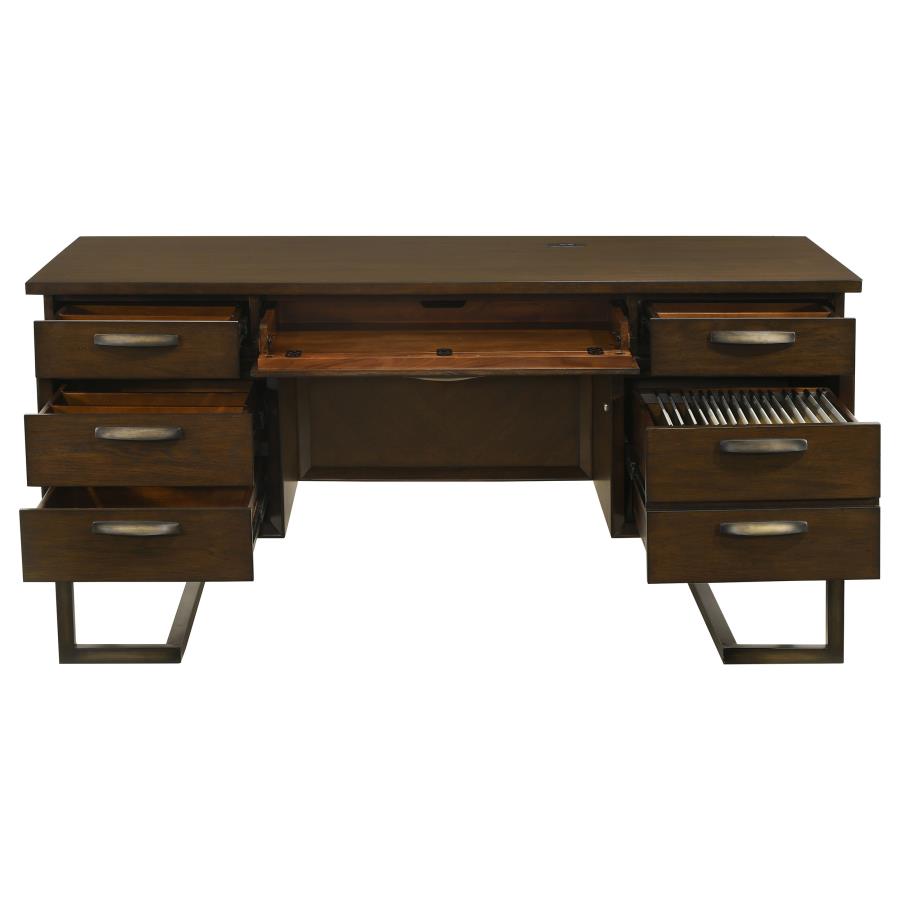 (image for) Marshall 66-inch 7-drawer Executive Office Desk Dark Walnut