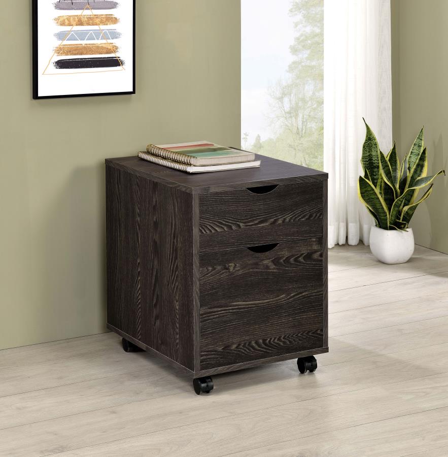 (image for) Noorvik 2-drawer Home Office Mobile File Cabinet Dark Oak