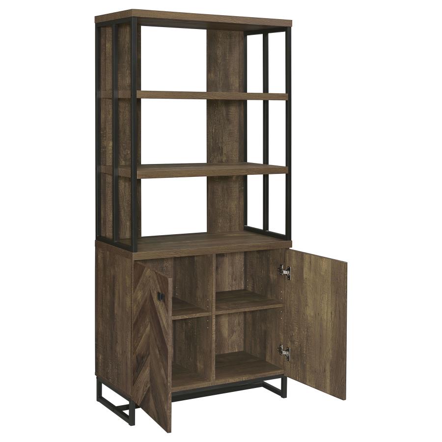 (image for) Millbrook 71-inch 2-door Storage Bookshelf Rustic Oak