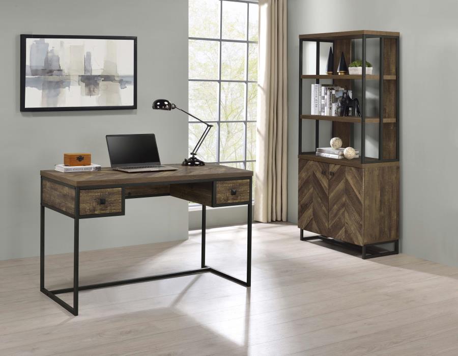 Modal Additional Images for Millbrook 71-inch 2-door Storage Bookshelf Rustic Oak