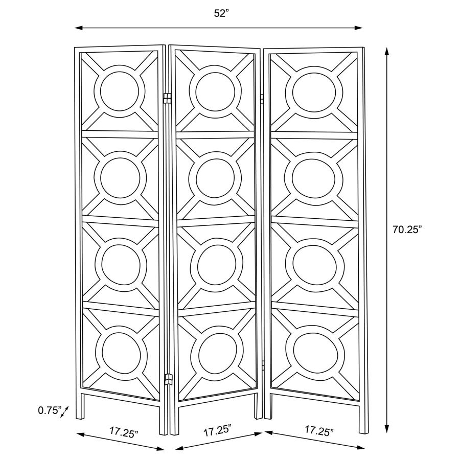 (image for) Vulcan 3 Panel Room Divider Folding Shoji Screen Cappuccino