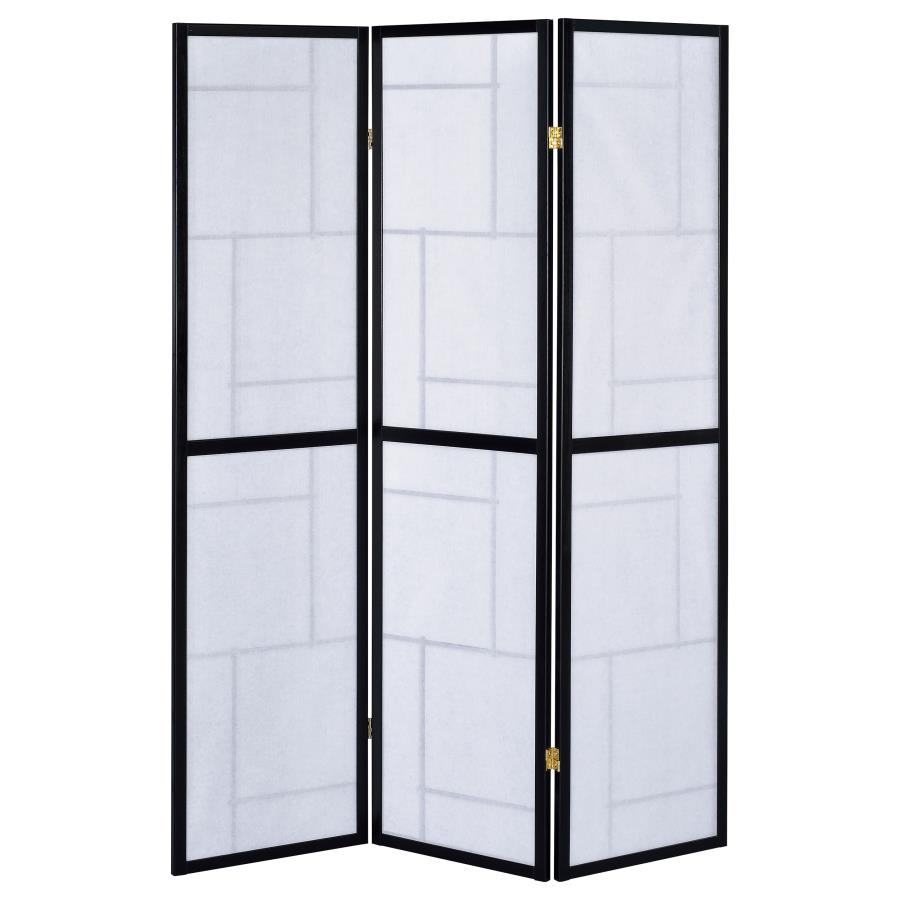 (image for) Damis 3-Panel Room Divider Folding Shoji Screen Black