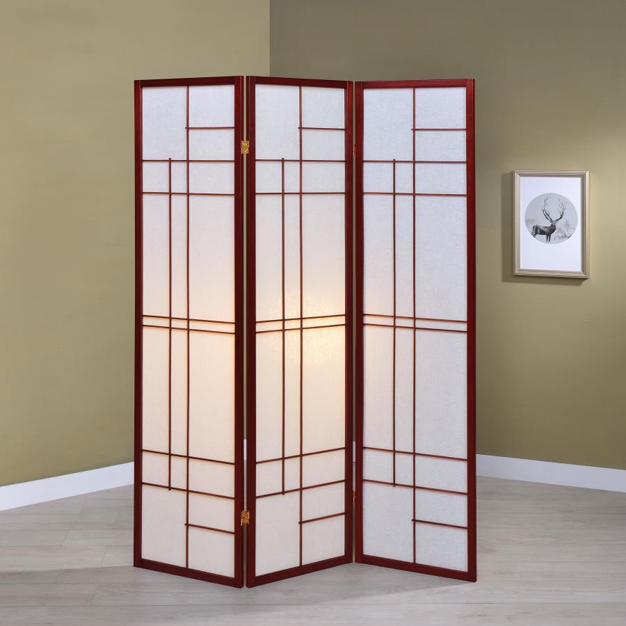 (image for) Katerina 3-Panel Room Divider Folding Shoji Screen Cherry