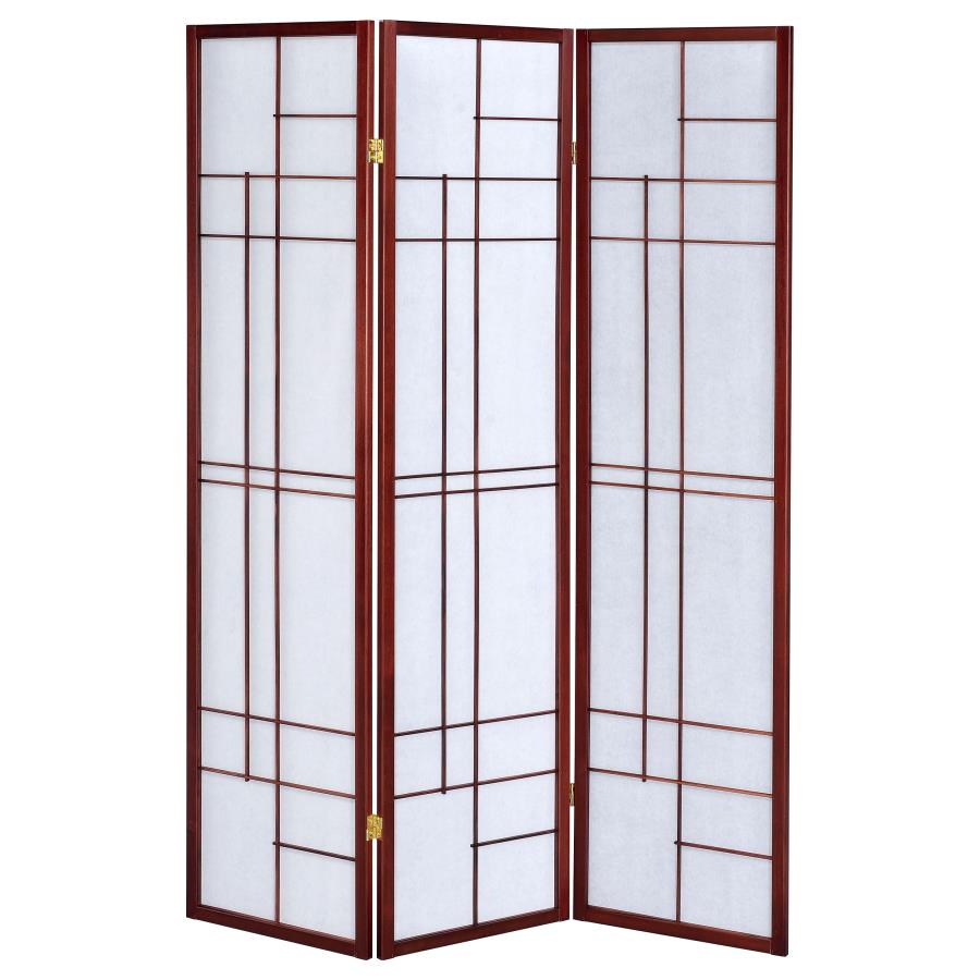 (image for) Katerina 3-Panel Room Divider Folding Shoji Screen Cherry