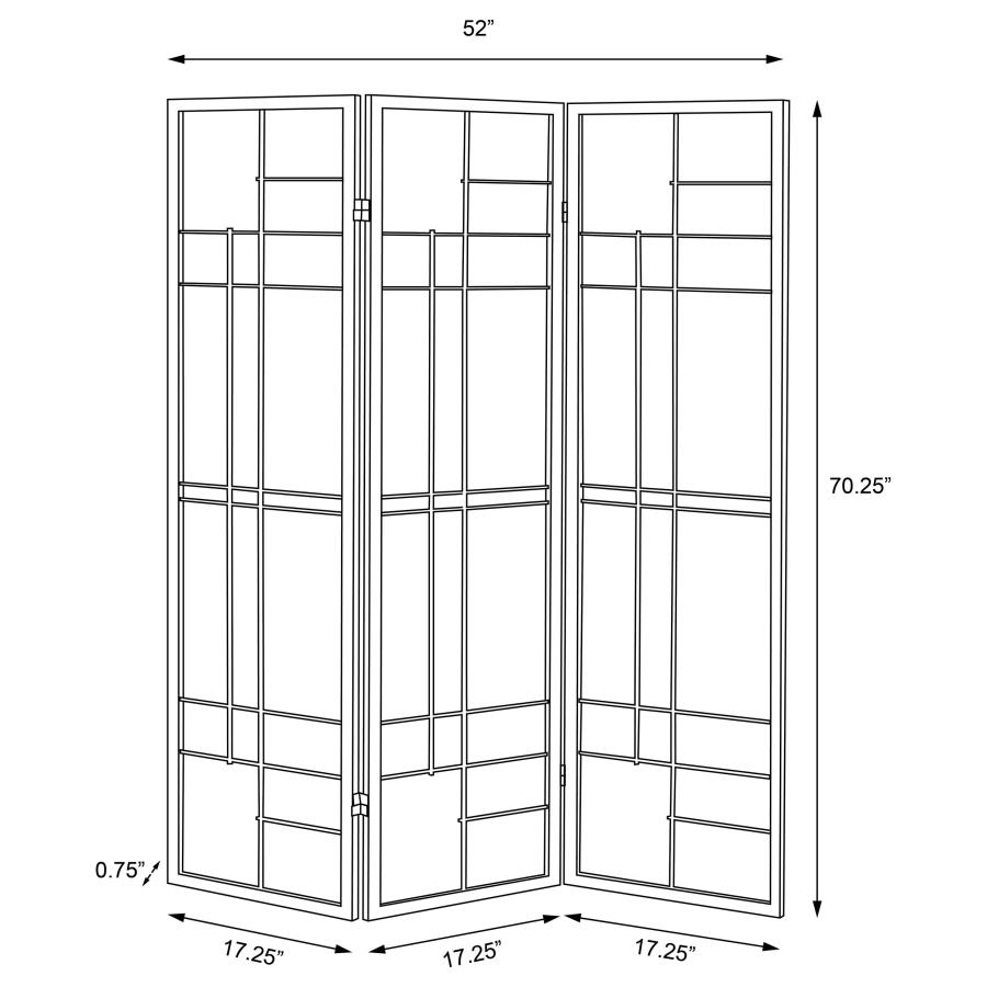 (image for) Katerina 3-Panel Room Divider Folding Shoji Screen Cherry