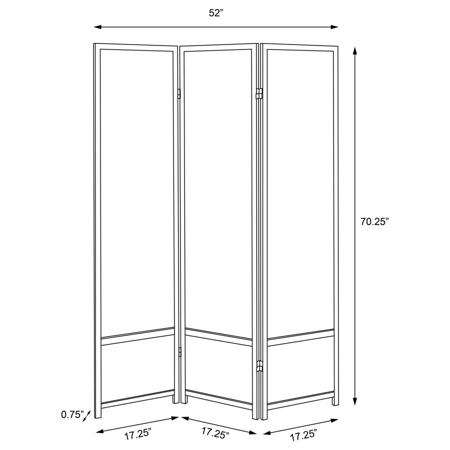 (image for) Calix 3-Panel Room Divider Folding Shoji Screen Black