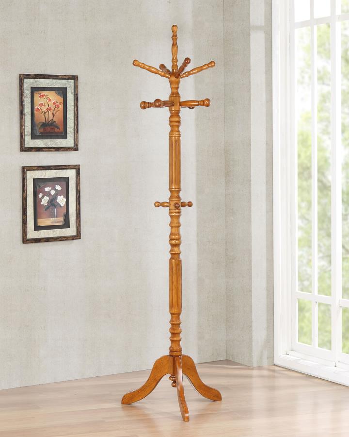 (image for) Achelle 11 Hook Freestanding Coat Rack Hanger Golden Brown