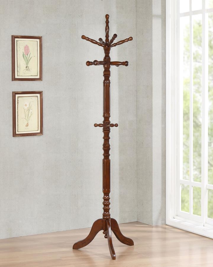 (image for) Achelle 11 Hook Freestanding Coat Rack Hat Hanger Tobacco