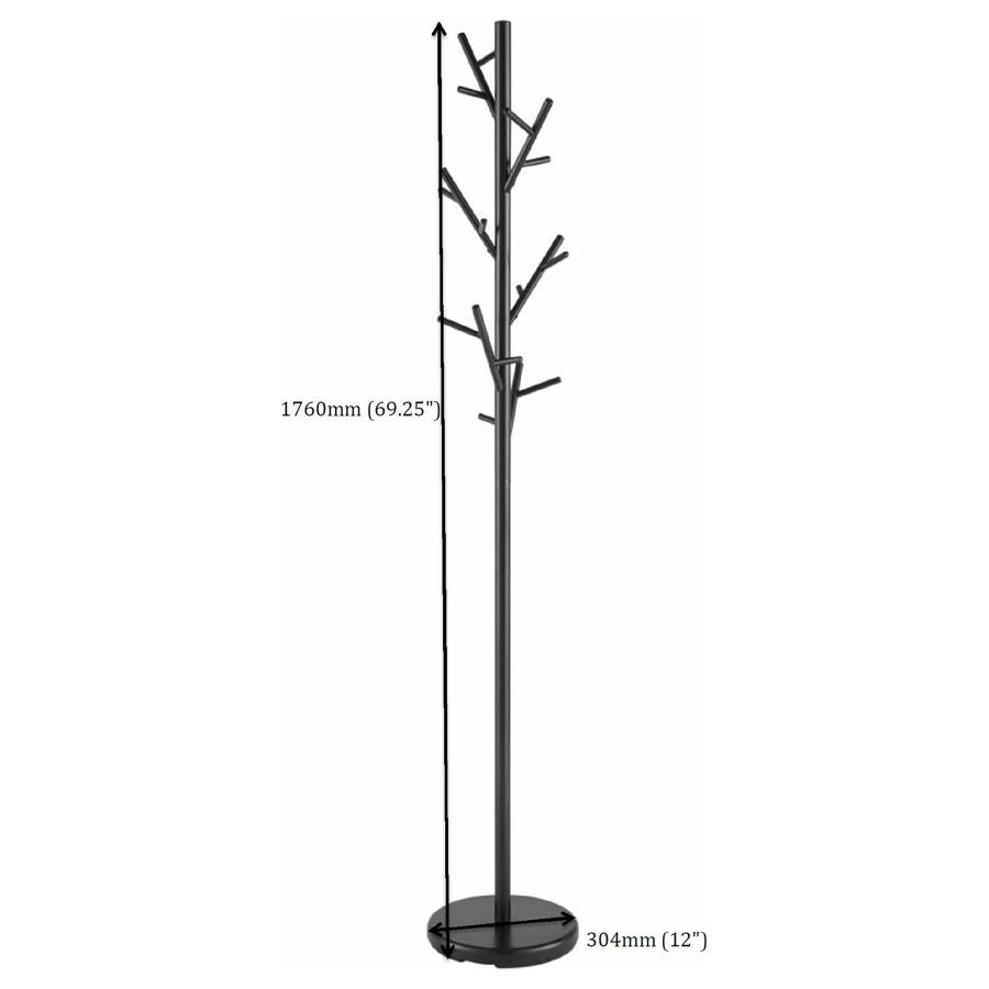 (image for) Clover 18 Hook Freestanding Metal Coat Rack Hat Hanger Black