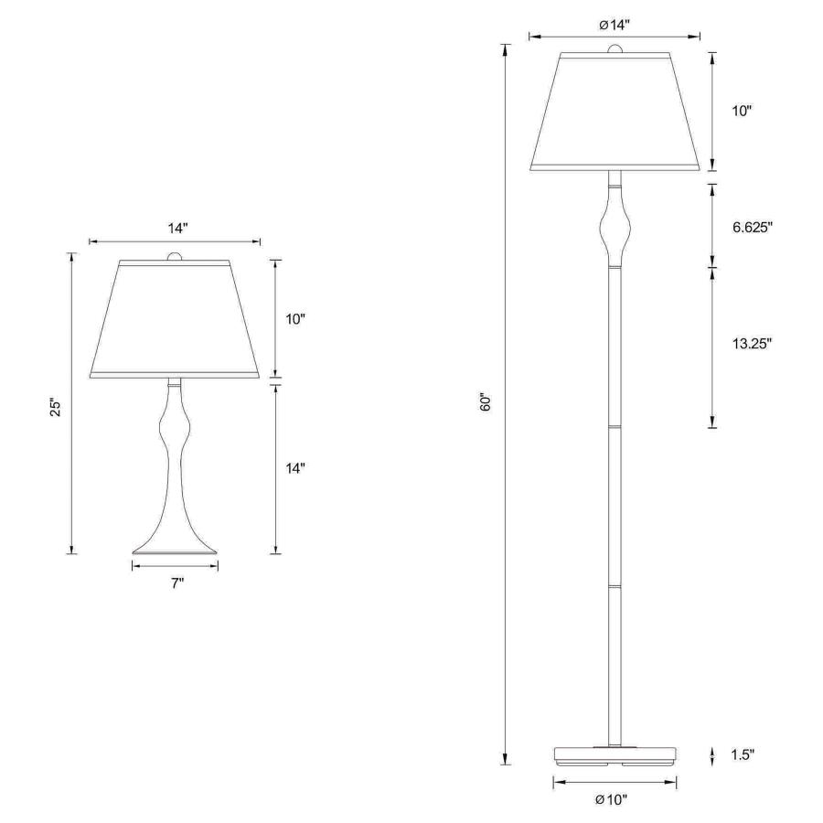 (image for) Griffin 3-piece Floor and Table Lamp Set Brushed Nickel