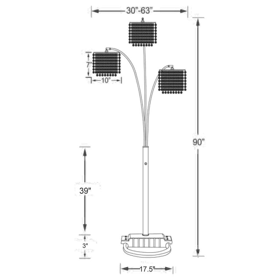 (image for) Miriam 90-inch Hanging Crystal Arc Floor Lamp Chrome