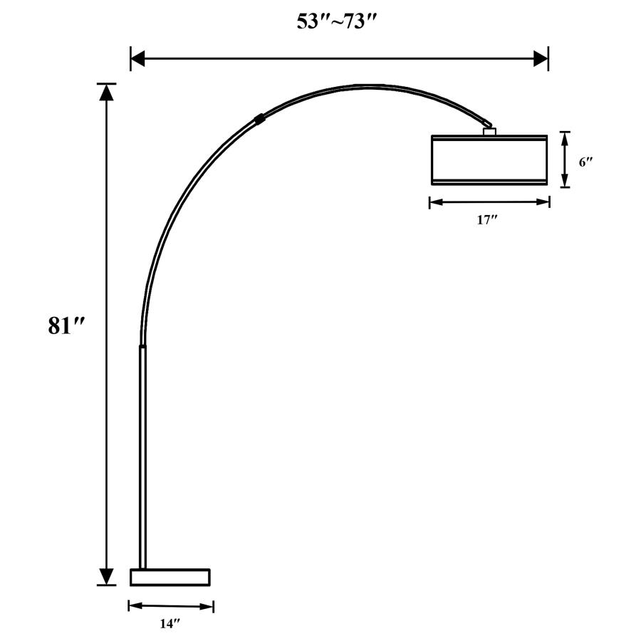 (image for) Kawke 81-inch Arched Drum Shade Metal Floor Lamp Black