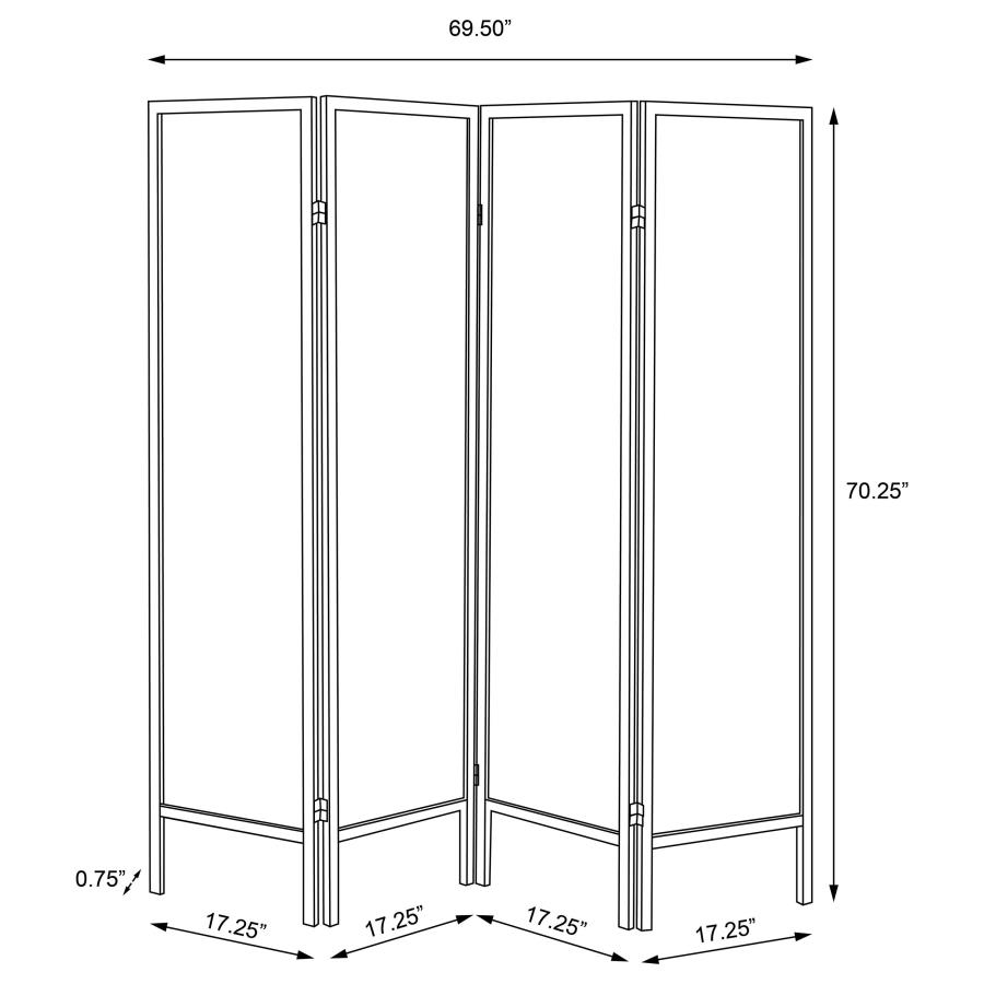 (image for) Haidera 4-Panel Room Divider Folding Screen Black Damask