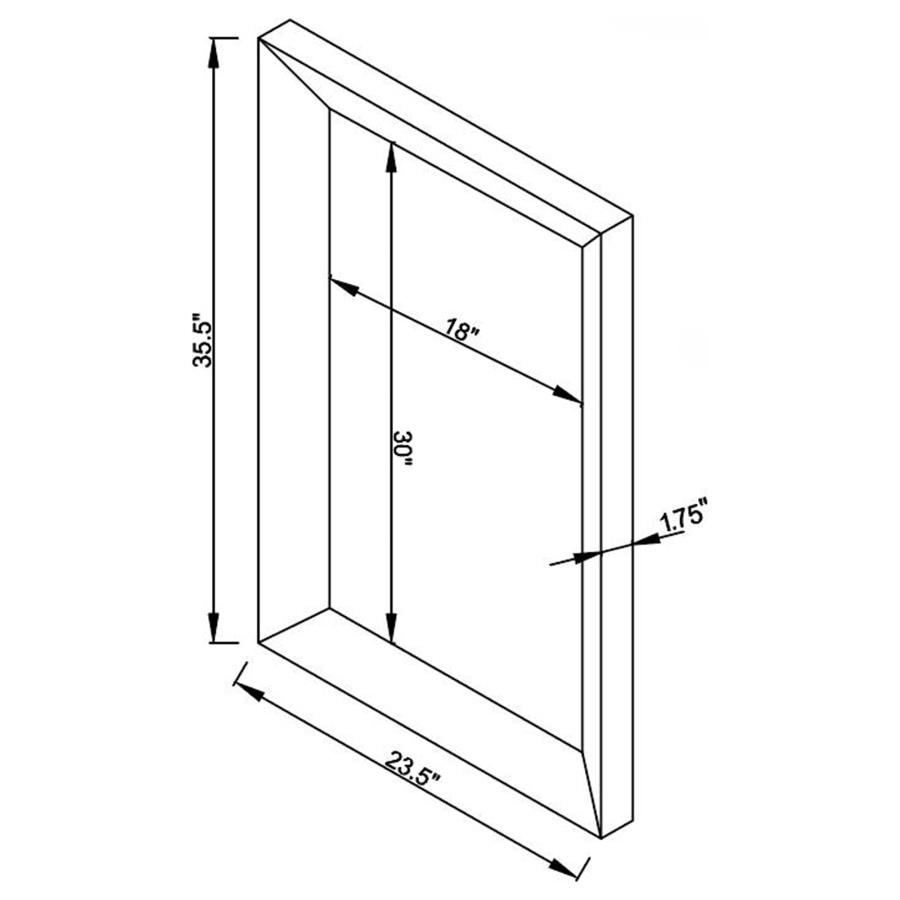 (image for) Pinciotti 36 x 24 Inch Beveled Frame Wall Mirror Silver