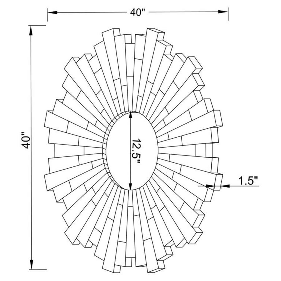 (image for) Danika 40 x 40 Inch Round Sunburst Wall Mirror Silver