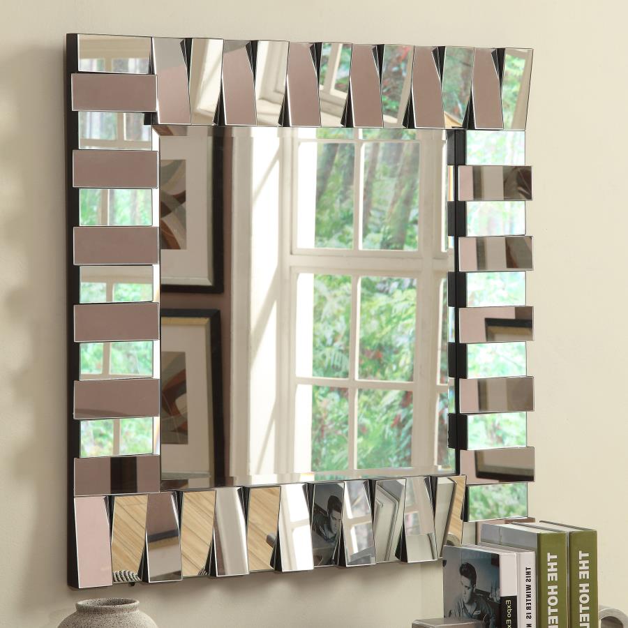 (image for) Tanwen 32 x 32 Inch Layered Panel Wall Mirror Silver