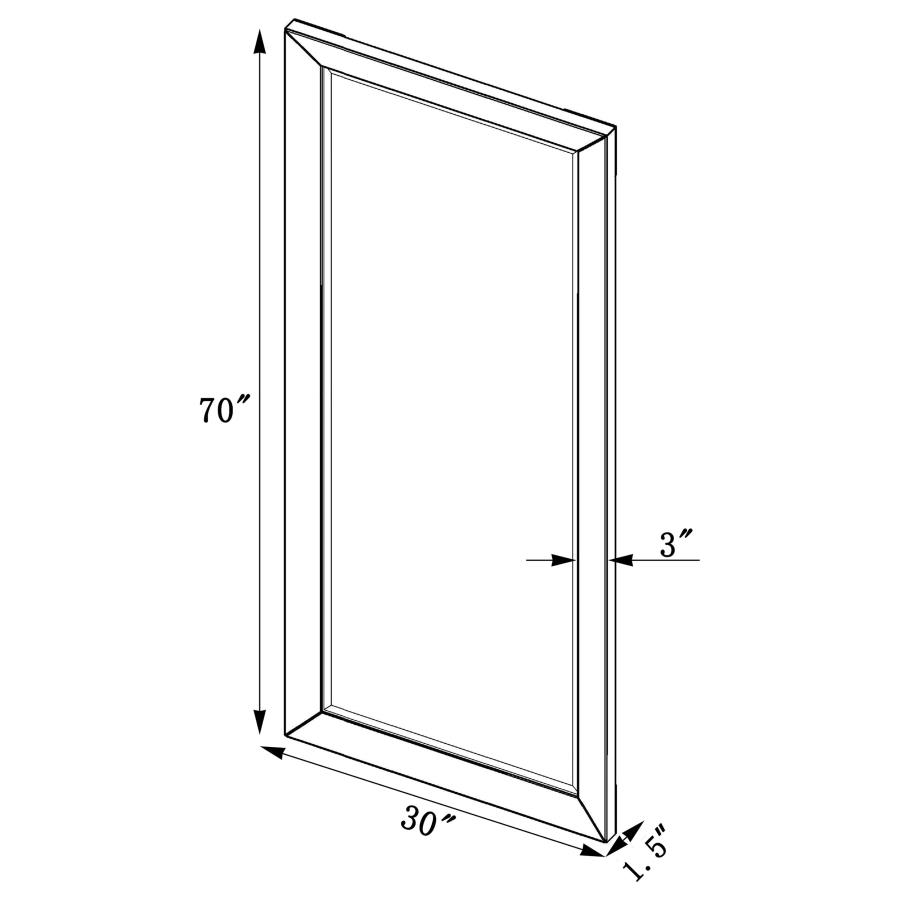 (image for) Barnett 30 x 70 Inch Full Length Floor or Wall Mirror Silver