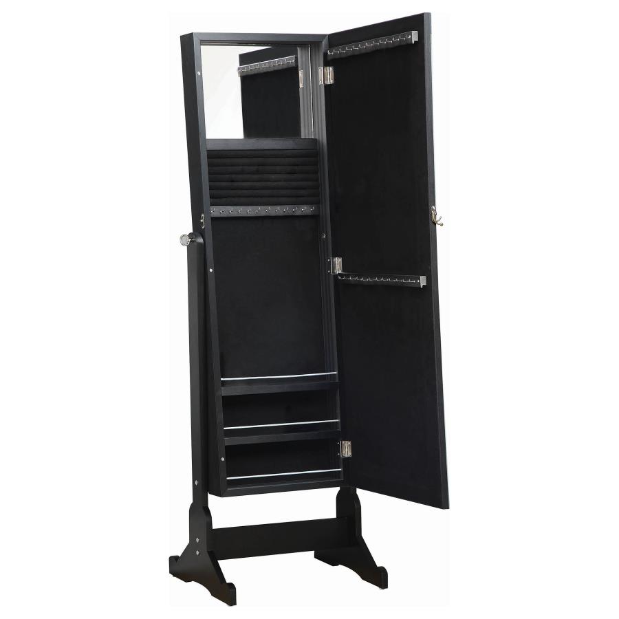 (image for) Cortez Cheval Mirror with Jewelry Storage Black