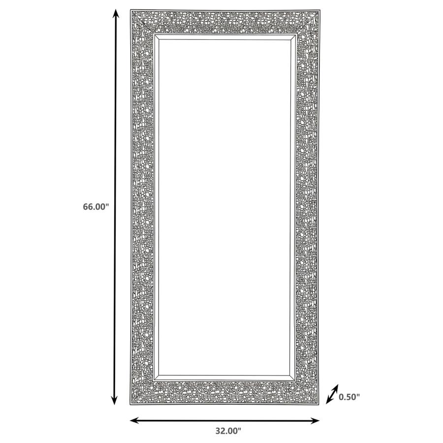 Modal Additional Images for Rollins 32 x 66 Inch Rectangular Floor Mirror Black