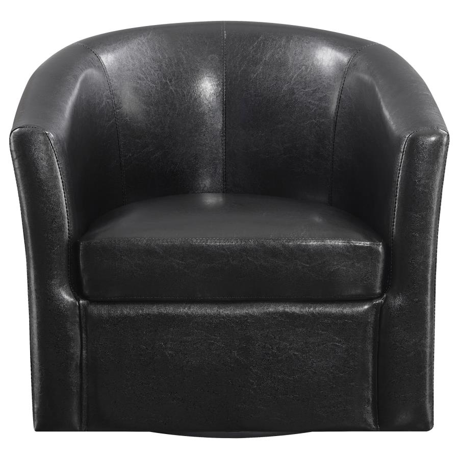 (image for) Turner Upholstered Barrel Back Swivel Chair Dark Brown