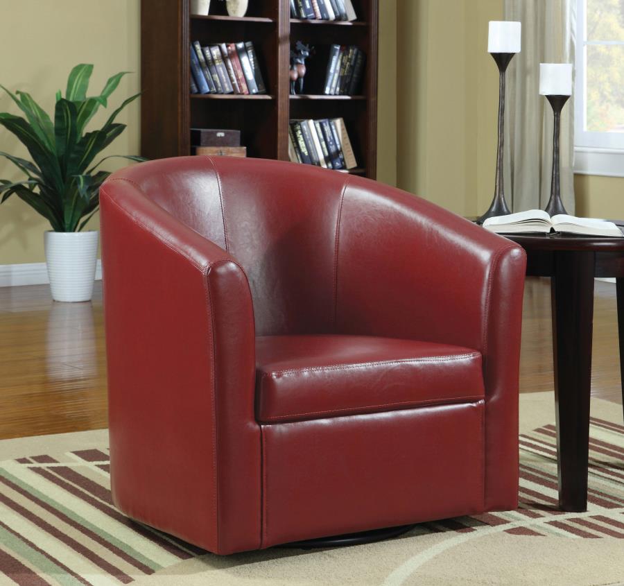 (image for) Turner Upholstered Barrel Back Swivel Chair Red